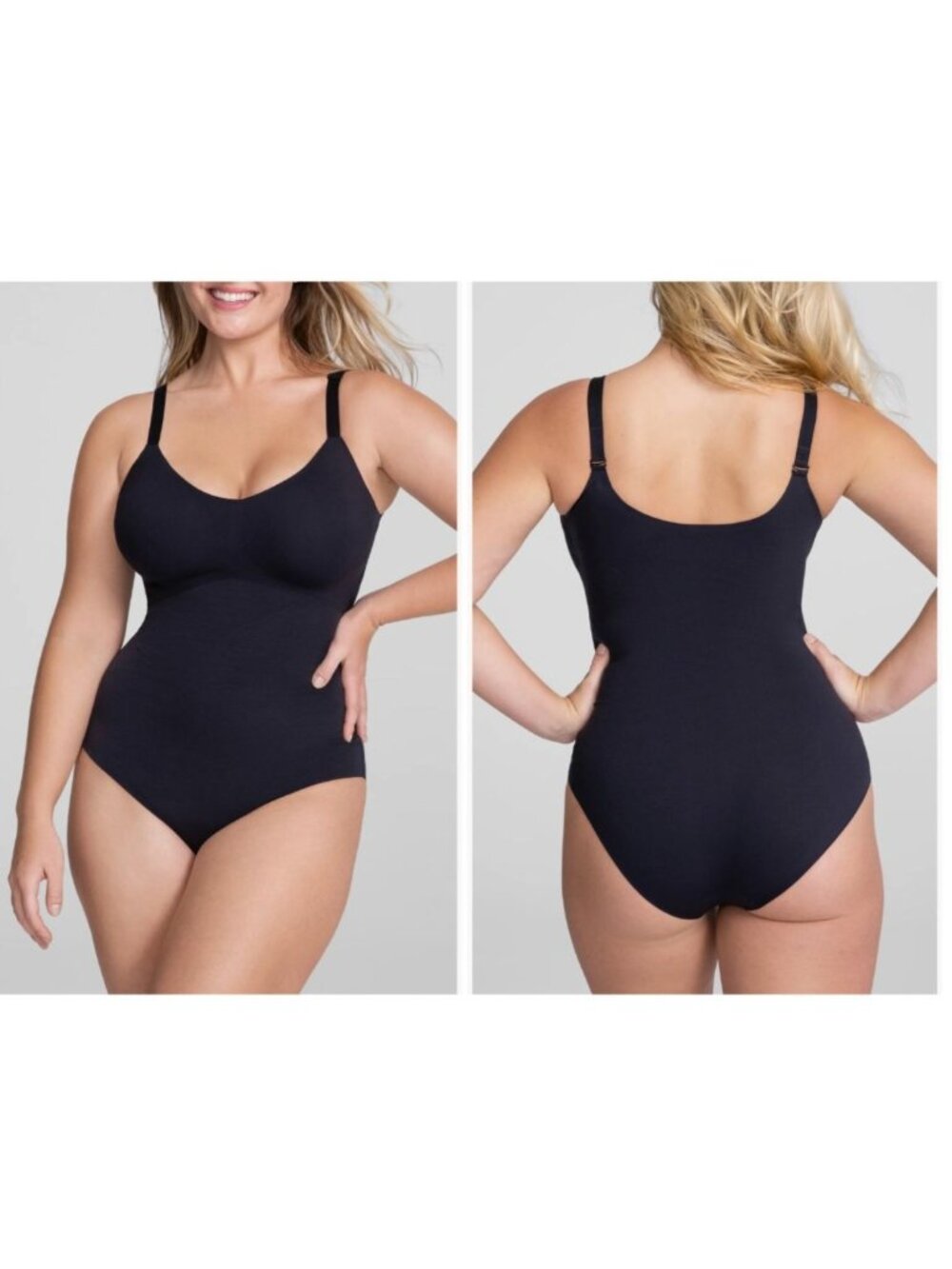 Honeylove LiftWear Cami Bodysuit Black Medium - Targeted Tummy Control Shapewear